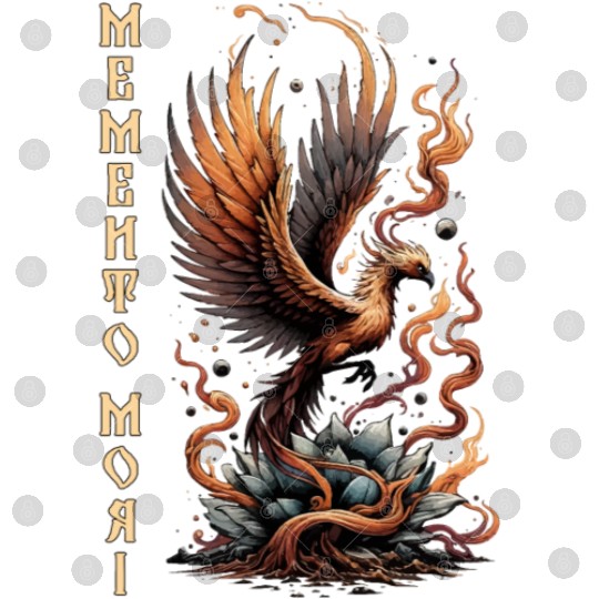 Memento Mori Phoenix Rebirth Fire Art Design Digital Files