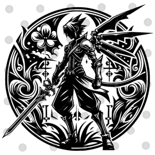 Fantasy Warrior With Sword And Wings Digital Files