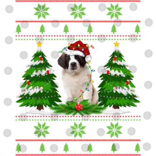 Saint Bernard Dog Christmas Tree Lights Digital Files