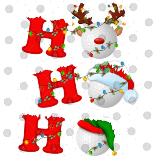 Ho Ho Ho Golf Santa Christmas Digital Files