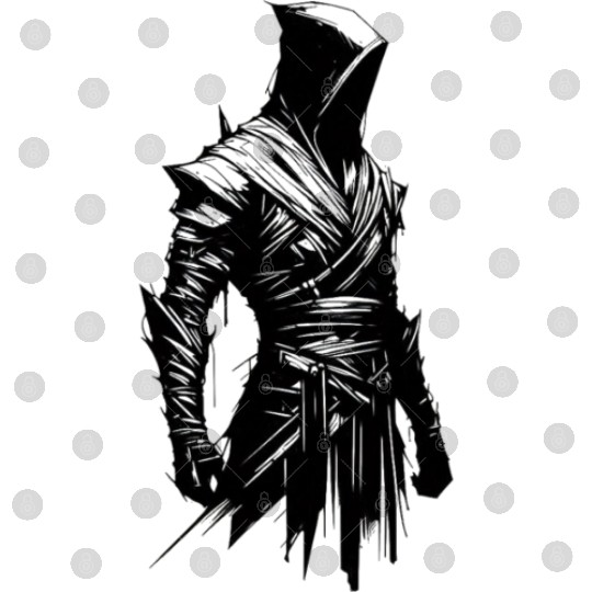 Black Warrior Sketch Power Fantasy Art 5 Digital Files