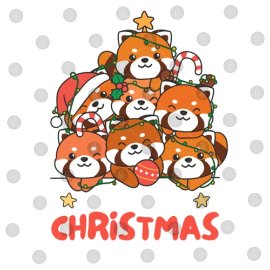 Red Panda Christmas Tree Merry Christmas Digital Files