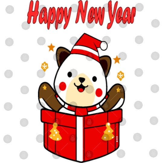 Festive Teddy Bear New Year Design Digital Files