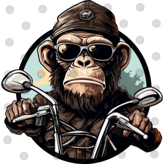 Monkey Motorcyclist / Motorcycle Monkey Digital Files