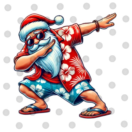 Celebrate Tropical Dab Santa Fun Christmas Beach Digital Files