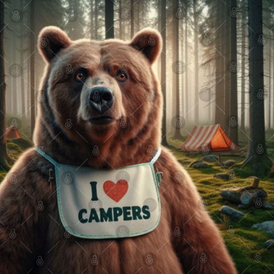 I love campers Grizzly bear with bib Digital Files