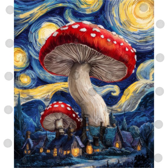 Starry Night Mushroom Surreal Dreamscape nature Digital Files