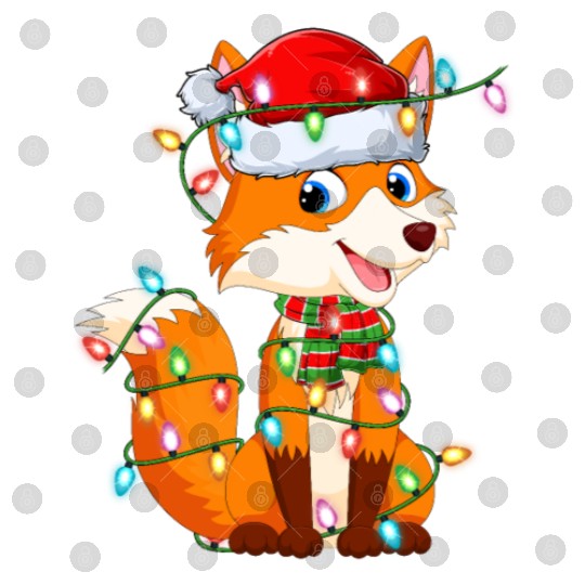 Fox Christmas Lights Digital Files