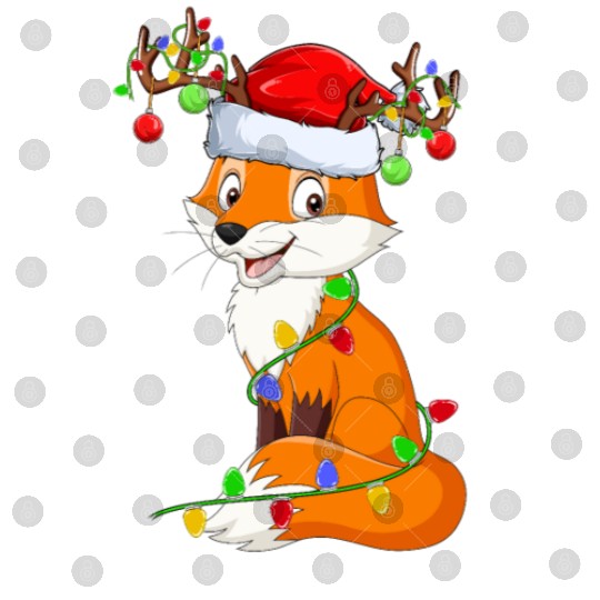 Fox Reindeer Christmas Lights Digital Files