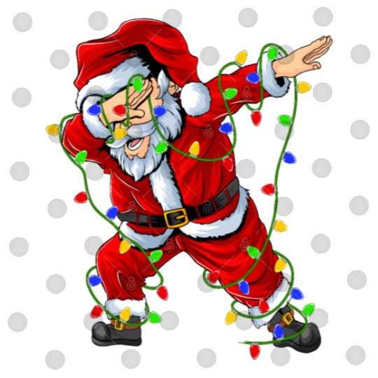 Dabbing Santa Christmas Lights Digital Files