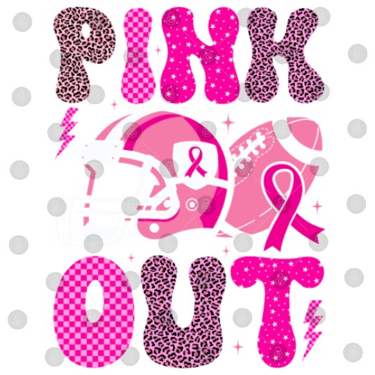 Pink Out Breast Cancer Football Mom Girls Women Digital Files