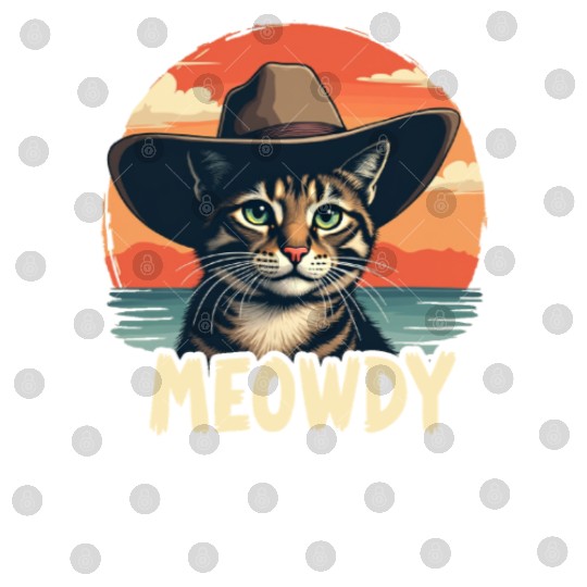 Meowdy Cowboy Cat Funny Howdy Meowdy Cowboy Cat Digital Files