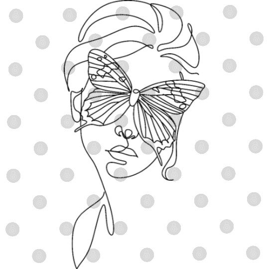 Pretty girl with butterfly Digital Files