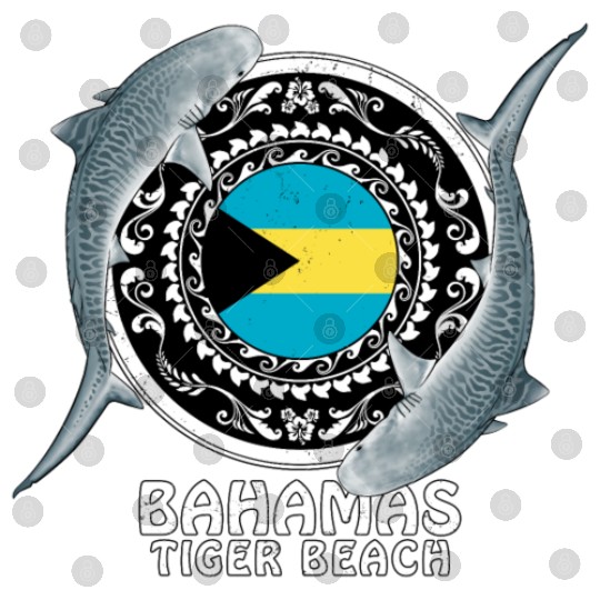 Tiger Beach Bahamas Flag Tiger Shark Bull Shark Digital Files