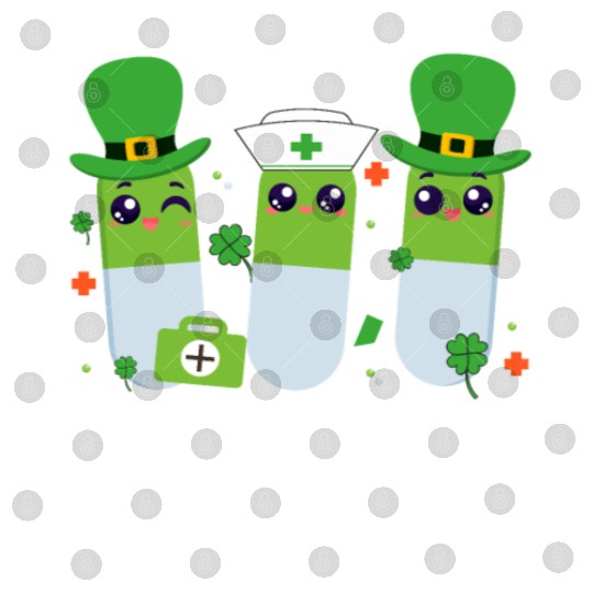 Pharmacy Squad pills St Patricks day Shamrock Digital Files