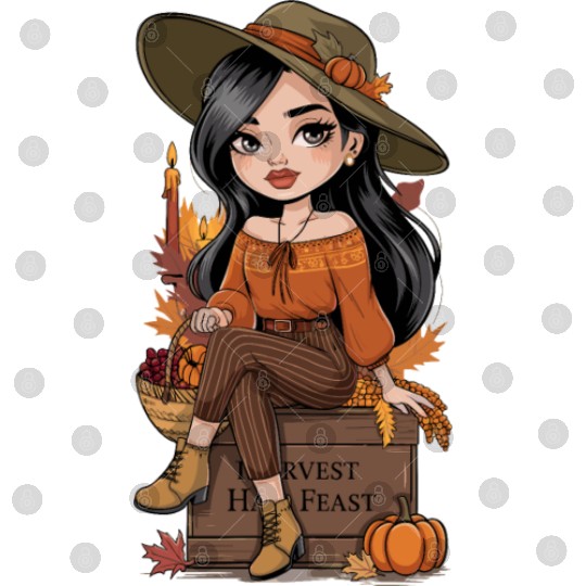 Autumn Woman Nature Leaves Season Digital Files