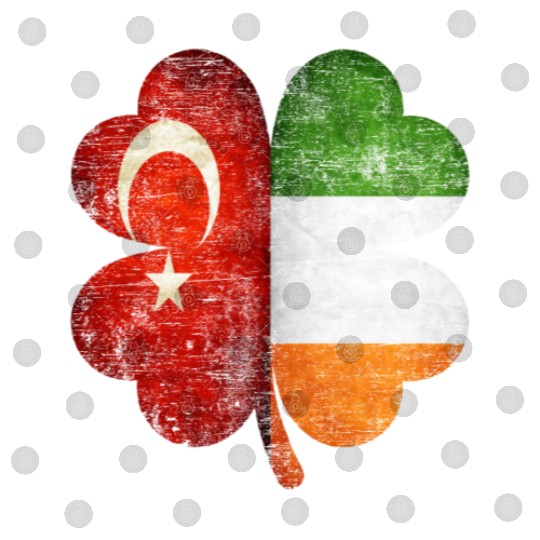Turkish Irish Shamrock Turkey Ireland Flag Digital Files