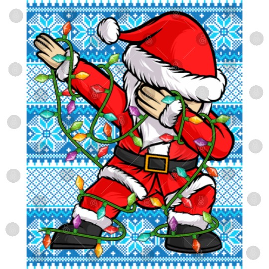 Dabbing Santa Christmas Lights Digital Files