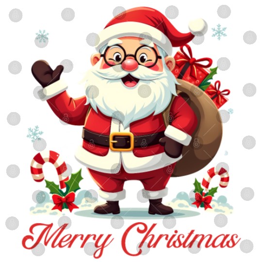Jolly Santa Merry Christmas Holiday Design Digital Files