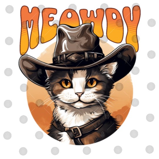 Meowdy Cowboy Cat Funny Howdy Meowdy Cowboy Cat Digital Files