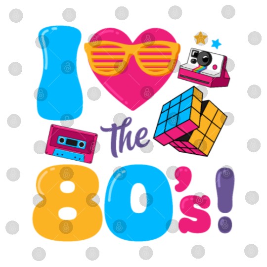 I Heart The 80's Classic 80s Retro Vintage 1980 Digital Files