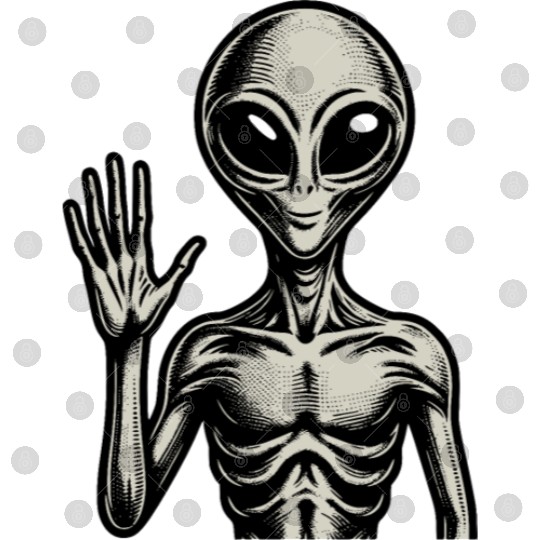 Grey Alien hello Digital Files