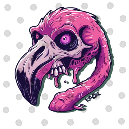 Funny Terrible Horror Zombie Flamingo Digital Files