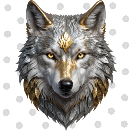 Majestic Silver/Gold Wolf Digital Files