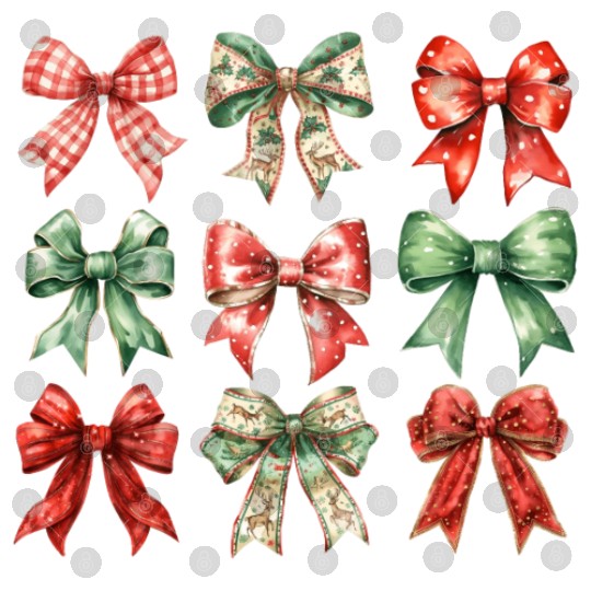Christmas Coquette Bow, Cute Christmas Digital Files