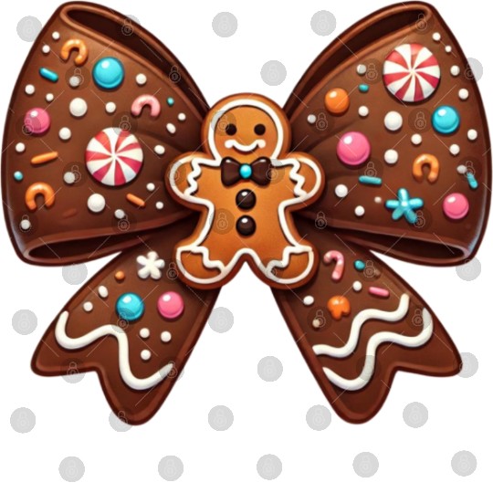 Gingerbread Bow, Merry Christmas Digital Files