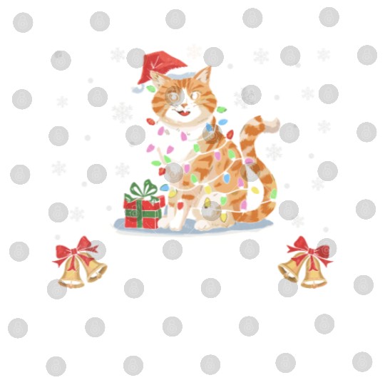 Christmas Cat with Lights Digital Files
