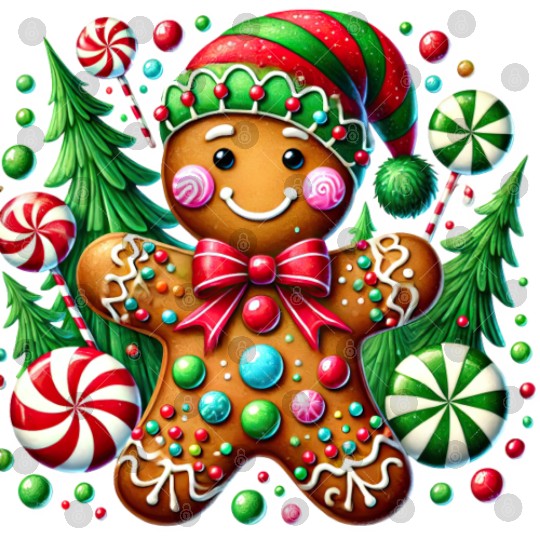 Gingerbread Christmas, Merry Christmas Digital Files