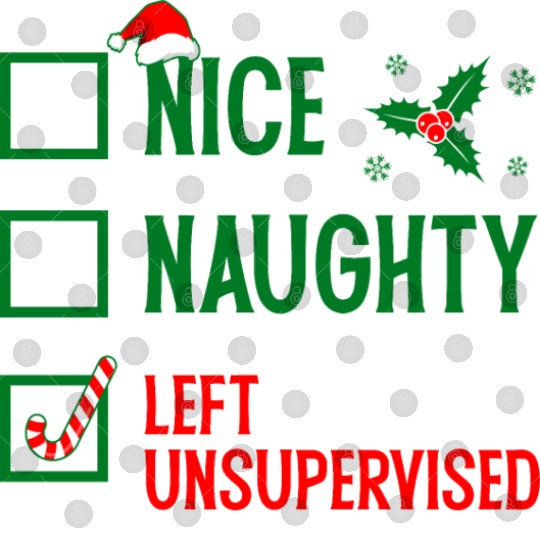 Left Unsupervised Christmas Checklist Digital Files