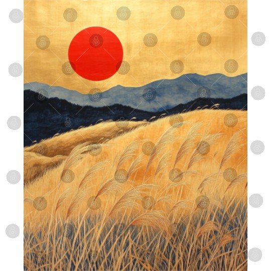 Sunset Serenity: Susuki Fields in Twilight Digital Files