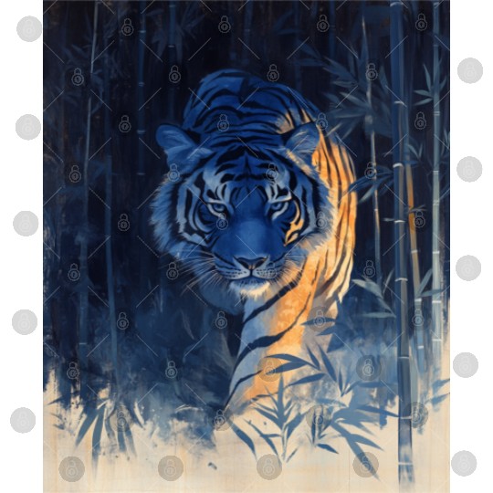 Majestic Tiger in the Bamboo Forest Digital Files