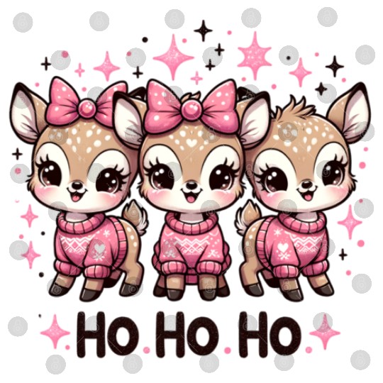 Ho Ho Ho Christmas Cute Baby Deer Digital Files