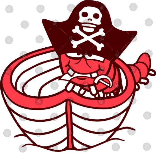 Funny Worm Caterpillar Pirate Sweet Paddle Rowing Digital Files