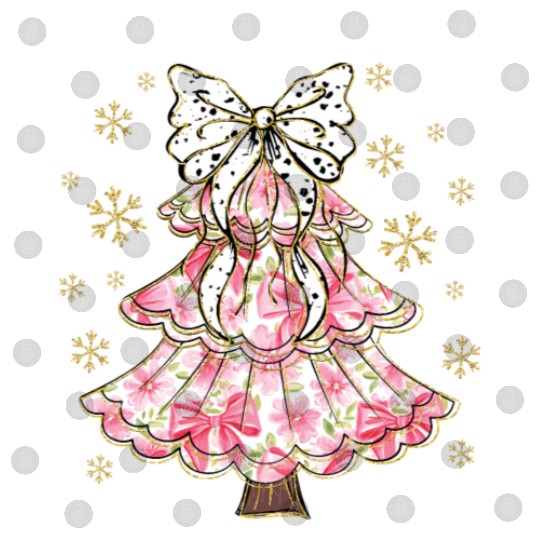 Preppy Pink Coquette Bow Xmas Tree Digital Files