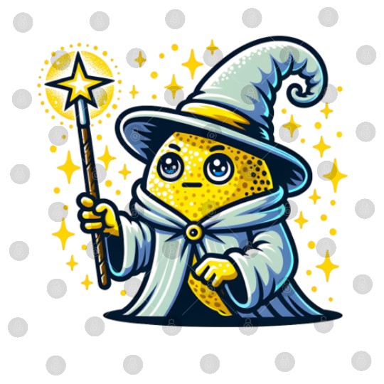 Cute Wizard Lemon with Magic Wand Digital Files