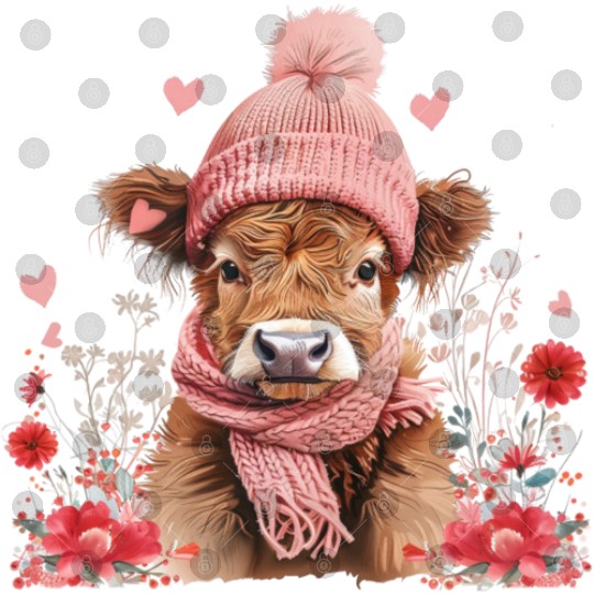 Cute Highland Cow Valentines Day Digital Files