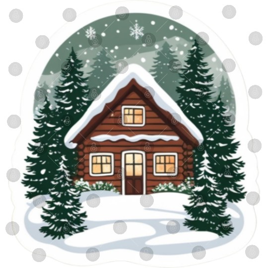 Cozy Cabin in Winter Wonderland Digital Files