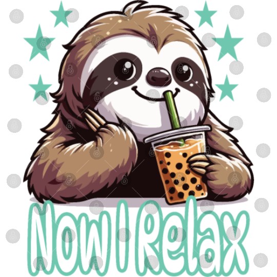 funny quote gift idea bubble tea boba sloth design Digital Files