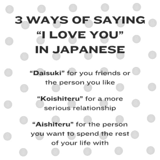 3 Ways of Saying I Love You in Japanese Dark Font Digital Files