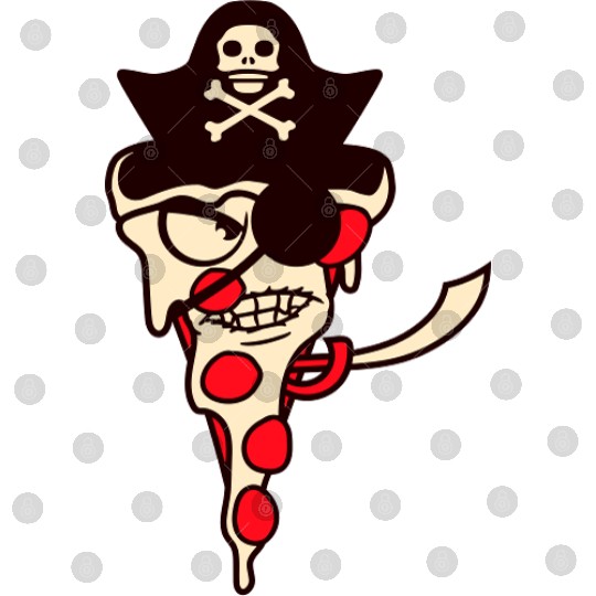 Evil Fast Food Pizza Pirate Captain Cool Eye Patch Digital Files