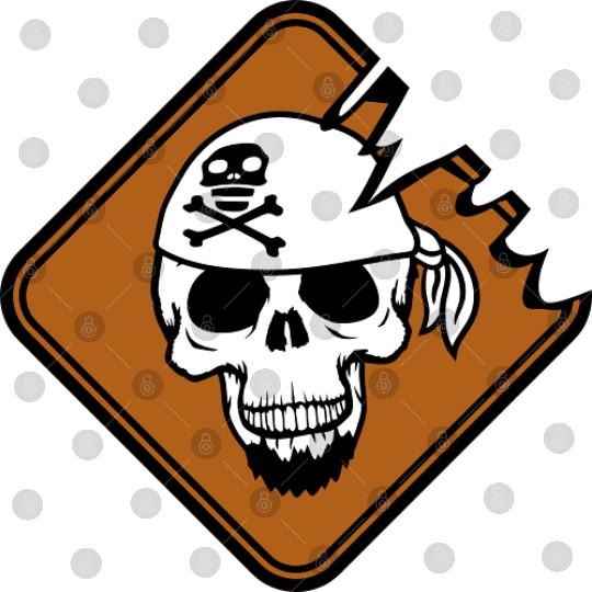 Pirate Shield Skull Skeleton Danger Warning Sign Digital Files