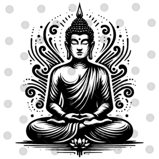 Energy Flow Yoga Flowers Buddha Tattoo Style Digital Files