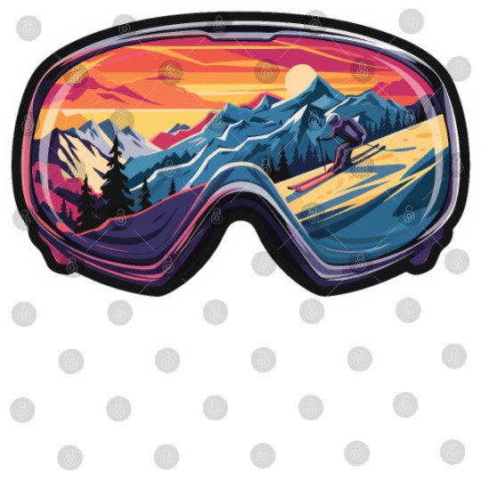 Skiing Winter fun Ski Goggles for a Skiers Digital Files