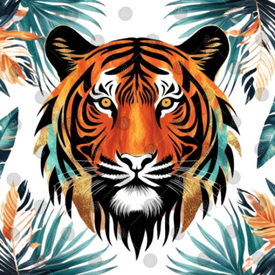 "Royal Tiger: A Striking Blend of Strength Digital Files