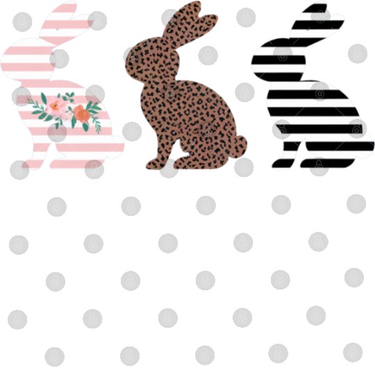 Happy Easter Cute Easter Leopard Bunny Rabbit Digital Files