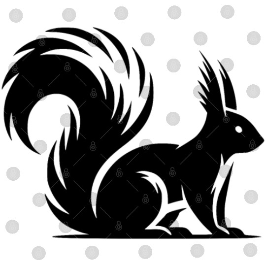 Wild Cute Squirrel Children Drawing Digital Files